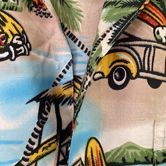 INgear Hawaiian Tropical Surf Shirt Short Sleeve Colorful Palm Size XL - Picture 6 of 10